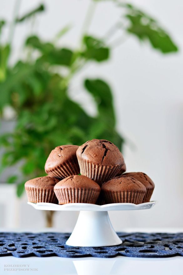 Muffinki czekoladowe, muffiny, muffinki dla dzieci, muffinki z czekolada, przepis na kinder party - kolorowy przepisownik, sprawdzone przepisy