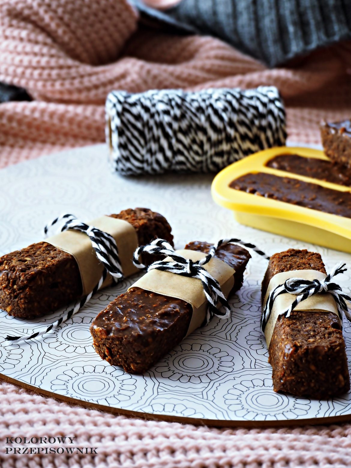 Batoniki kawowo-dyniowe, batoniki bez pieczenia