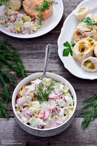 Sałatka do obiadu, sałatka do grilla, sałatka obiadowa, szybka sałatka, sałatka do mięsa, sałatka do ryby - Kolorowy Przepisownik