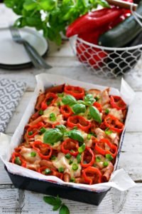 Zapiekanka makaronowo-warzywna, zapiekanka wegetariańska, obiad, kolacja, przepis na zapiekankę - Kolorowy Przepisownik