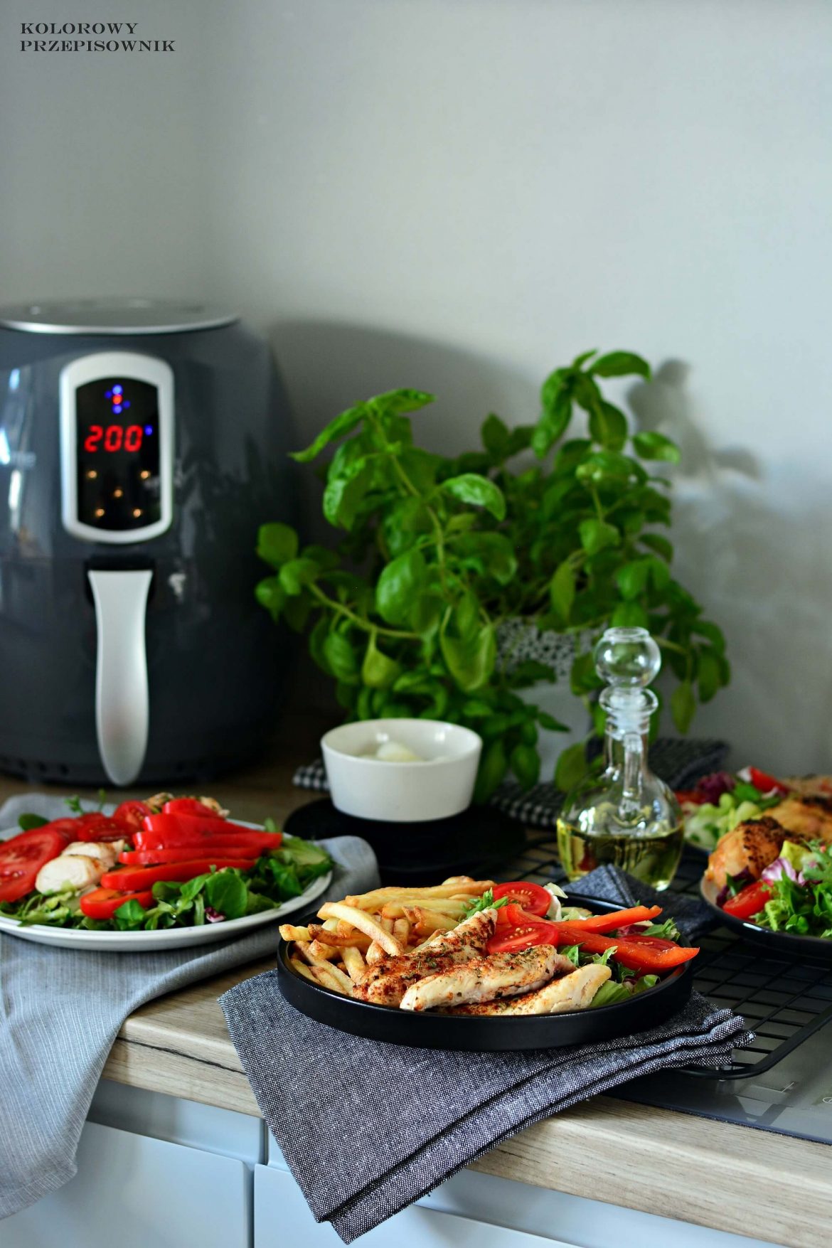 Polędwiczki z kurczaka z frytkownicy Freat, Frytkownica beztłuszczowa Freat Home Overmax, frytki, frytki pieczone, mięso pieczone