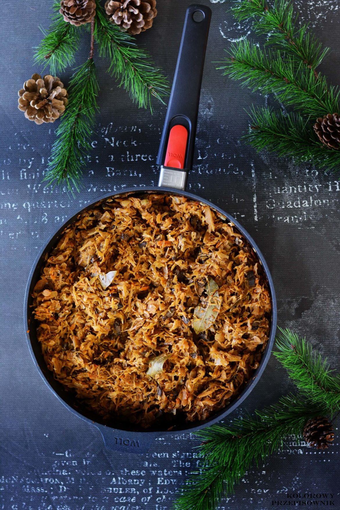 Wigilijna kapusta z grzybami, kapusta na wigilie, kapusta na boze narodzenie, test patelni woll - Kolorowy przepisownik, sprawdzone przepisy