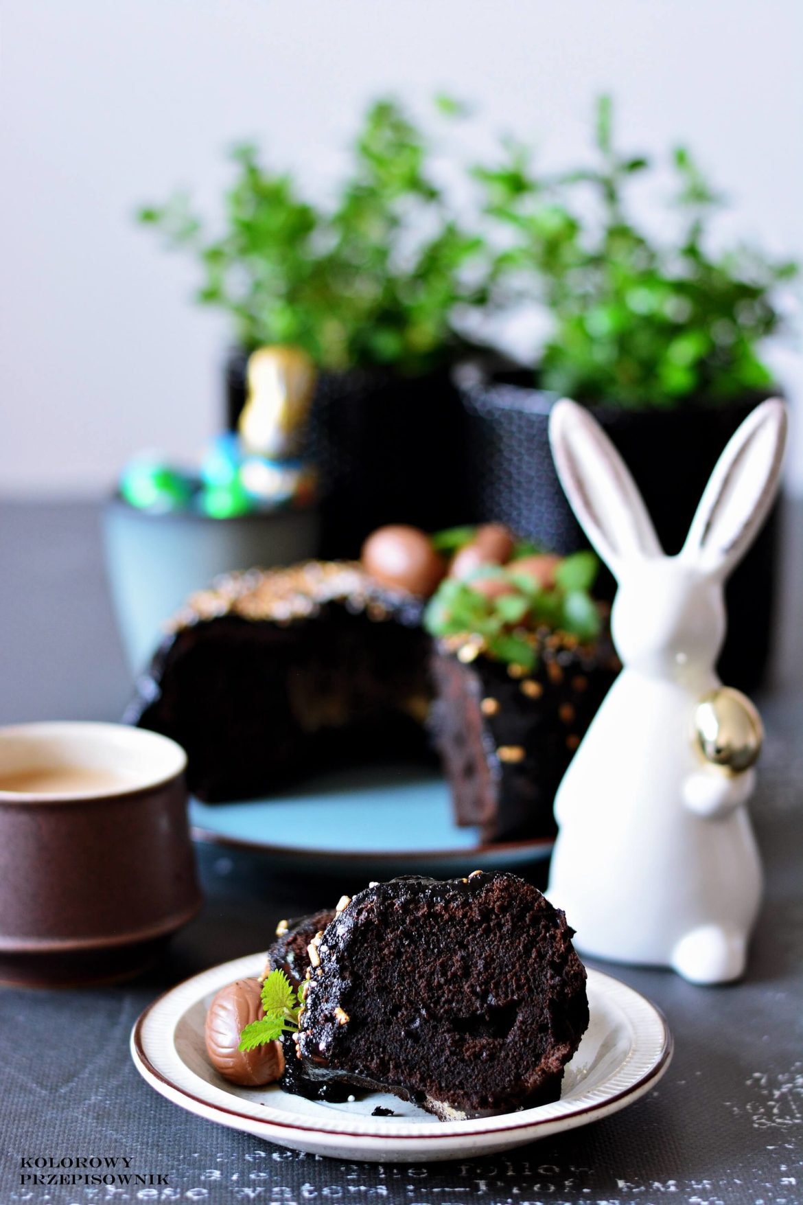 Babka czekoladowa brownie, babka wielkanocna, babka brownie, ciasto brownie, brownie z gorzkiej czekolady - Kolorowy przepisownik, sprawdzone przepisy