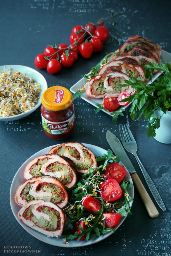 Rolada drobiowa z brokulem i serem, rolada z kurczaka, roladki drobiowe, rolada z piersi kurczaka, roladki z brokulem - Kolorowy Przepisownik, sprawdzone przepisy