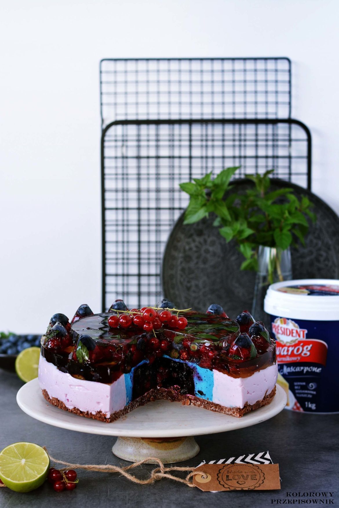 Sernik na zimno owocowy zamek, sernik z owocami, sernik mocno owocowy, torcik na zimno - Kolorowy Przepisownik sprawdzone przepisy