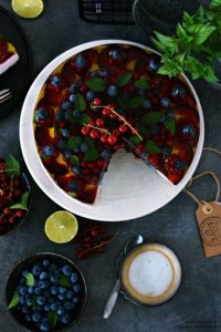 Sernik na zimno owocowy zamek, sernik z owocami, sernik mocno owocowy, torcik na zimno - Kolorowy Przepisownik sprawdzone przepisy