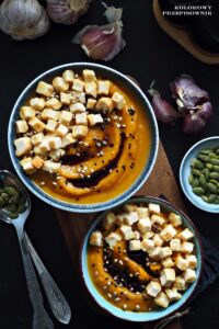 Zupa krem z dyni, zupa dyniowa, krem dyniowy, zupa z hokkaido - Kolorowy Przepisownik, sprawdzone przepisy