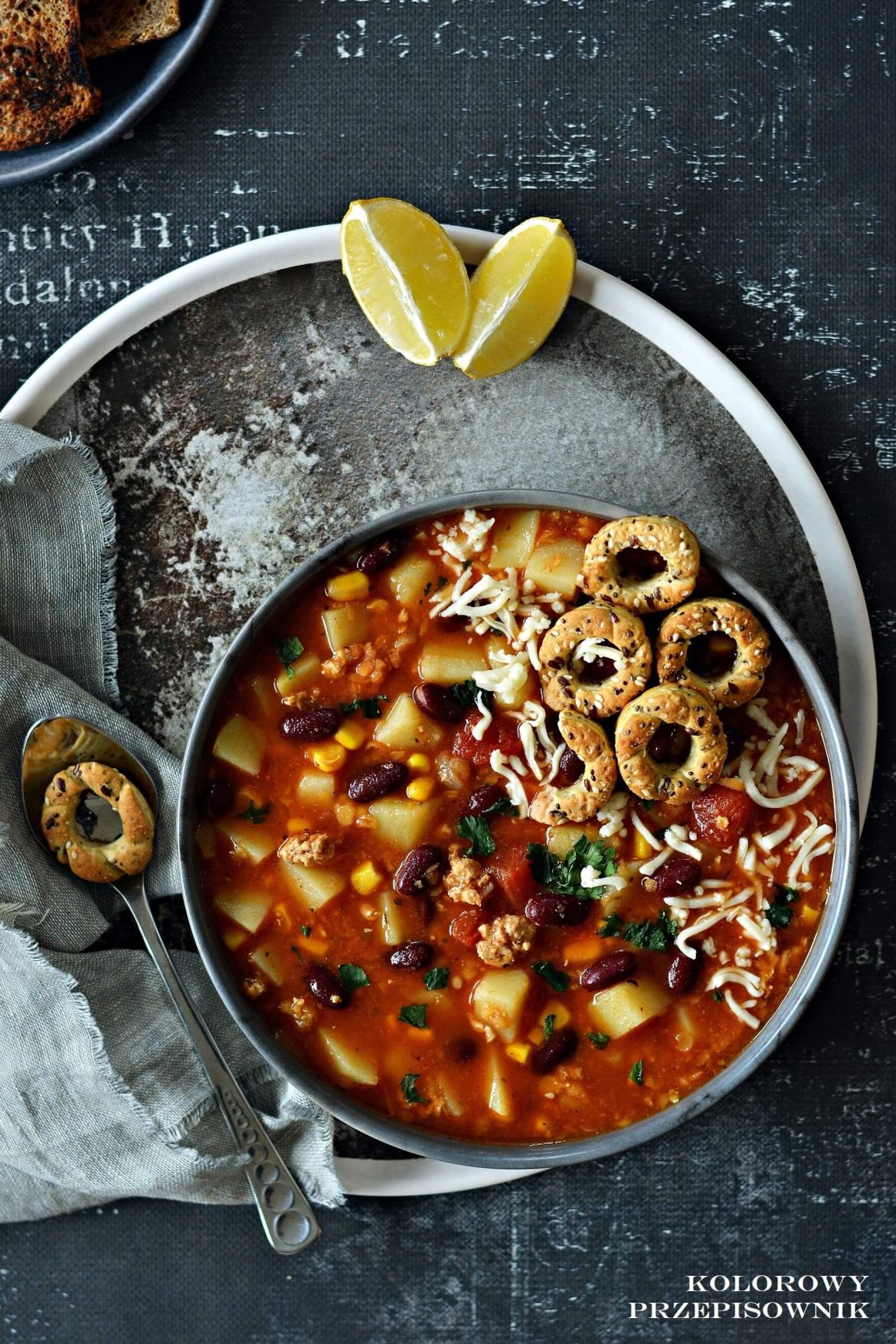 Zupa meksykanska z soczewica, zupa z fasola, sycaca zupa, zupa z miesem mielonym - Kolorowy Przepisownik, sprawdzone przepisy, fotografia kulinarna