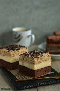 Ciasto kawowo-budyniowe, ciasto kawowe, ciasto z budyniem, kawowy budyniowiec - Kolorowy Przepisownik, sprawdzone przepisy